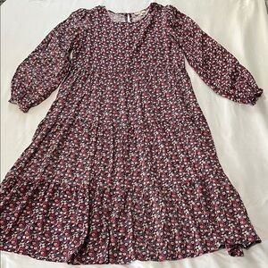 Easel Los Angeles Purple/Floral Print Long Sleeve Maxi Dress